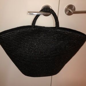 Black Straw Bag